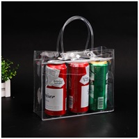 Sac d'Emballage Cadeau Personnalisé Transparent et Réutilisable pour Fleurs, en PVC avec Fermeture Éclair, pour Verres à Vin et Lunettes en Plastique