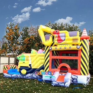 Toboggan gonflable à rebond pour excavatrice de dinosaures-Activité de plein air amusante pour les enfants avec le thème de l'aventure dans la jungle - Product Image 4