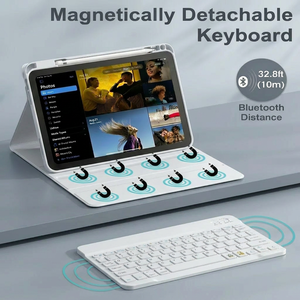 Étui clavier sans fil fin pour <span class=keywords><strong>iPad</strong></span> <span class=keywords><strong>Pro</strong></span> 10,2 pouces 7e/8e/9e génération avec pavé tactile et support pour stylet, rétroéclairé, en cuir PU intelligent - Product Image 4