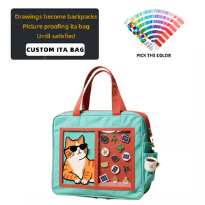 Sac Ita personnalisé bas quantité minimale de commande PVC Cross Body toile fourre-tout transparent fenêtre Ita sac - Product Image 2