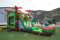 Castillo Inflable Comercial con Tobogán, Diseño de Dinosaurio Demonio, para Niñas, en Alquiler