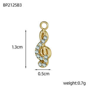 Âm nhạc quyến rũ 18K vàng thực mạ âm nhạc lưu ý mặt dây chuyền cho Diy Vòng cổ làm - Product Image 2