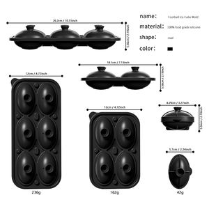 Nuevas formas divertidas de silicona grandes de 2,2 pulgadas, regalos de fútbol novedosos, moldes de bolas de hielo de esfera redonda artesanal para whisky - Product Image 5