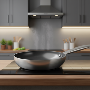 Padella Garinox Vukan in acciaio inox con rivestimento ceramico antiaderente per uso su piano cottura - Product Image 3
