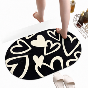 Alfombrillas de Baño de Diatomita Modernas, Ovaladas, Antibacterianas, de Secado Rápido y Sostenibles, Alfombrilla Absorbente de Agua para Ducha, con Impresión Personalizada - Product Image 2