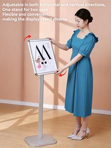 Expositor de Menús Profesional Fijo de 103 cm de Altura con Marco de Aluminio y Base de Acero, Orientación Horizontal y Vertical - Product Image 3