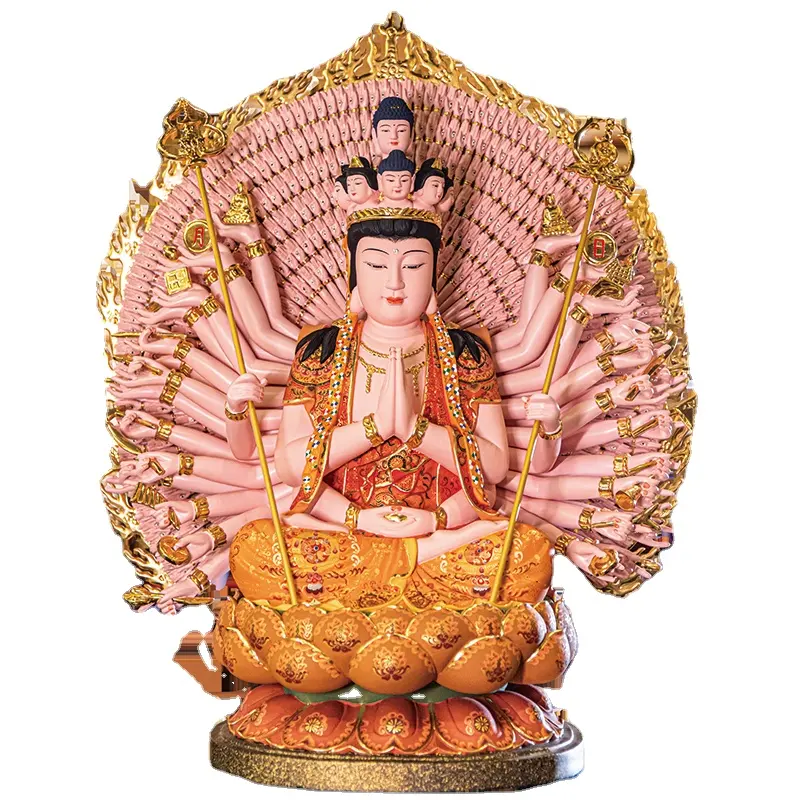 Patung Kayu Kamphor Ribu Tangan Guanyin Buddha Seribu Tangan dan Ribu Mata Guanyin Patung Buddha Bodhisattva