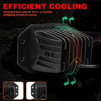 Barre de lumière de travail à LED pour voiture, camion, bateau tout-terrain, 4x4, Atv, Spot Beam, dosettes LED, lumière de brouillard de conduite, 5 pouces, 40W, 12V, 24V