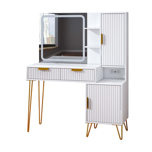 ชุดโต๊ะเครื่องแป้งสีขาวสำหรับเฟอร์นิเจอร์ห้องนอน4ชิ้นดีไซน์ใหม่ - Product Image 5