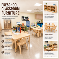 Ensemble de meubles de classe Montessori en bois, table et chaise pour tout-petits, maternelle, garderie, crèche, centre d'apprentissage