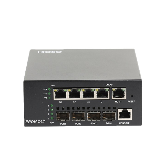 HiOSO MINI 4port HA7004S 4PON EPON OLT with 4pcs 9db Pon Modules New Year Promotion with a New Free Wifi Xpon Ont