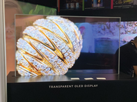 Écran OLED transparent de 55 pouces, contraste élevé, tactile, affichage OLED transparent, exposition muséale, bijoux, affichage transparent