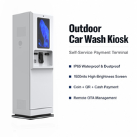 Kiosque de lavage de voiture automatique extérieur à écran tactile, libre-service, étanche IP65, avec lecteur de cartes et recycleur de billets