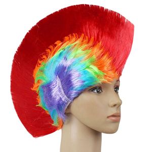 Anxin màu <span class=keywords><strong>Mohican</strong></span> nổ đầu tóc giả đa màu gradient thập niên 80 đá Cosplay Halloween bên Prop - Product Image 5