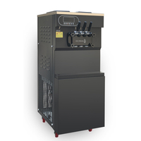 Grote capaciteit ijsmachine voor op het aanrecht, fruitwateropties, 3-smaken soft serve machine, 304 roestvrij staal, 1500W