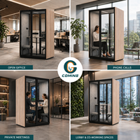 Cabine insonorisée moderne en bois à double place pour bureau, idéale pour les immeubles de bureaux