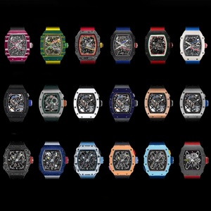 Reloj de Buceo Super RM Square Sport Hip-Hop con Esqueleto de Fibra de Carbono y Tourbillon, Correa de Goma y Nailon, Ultraligero y Cómodo - Product Image 1