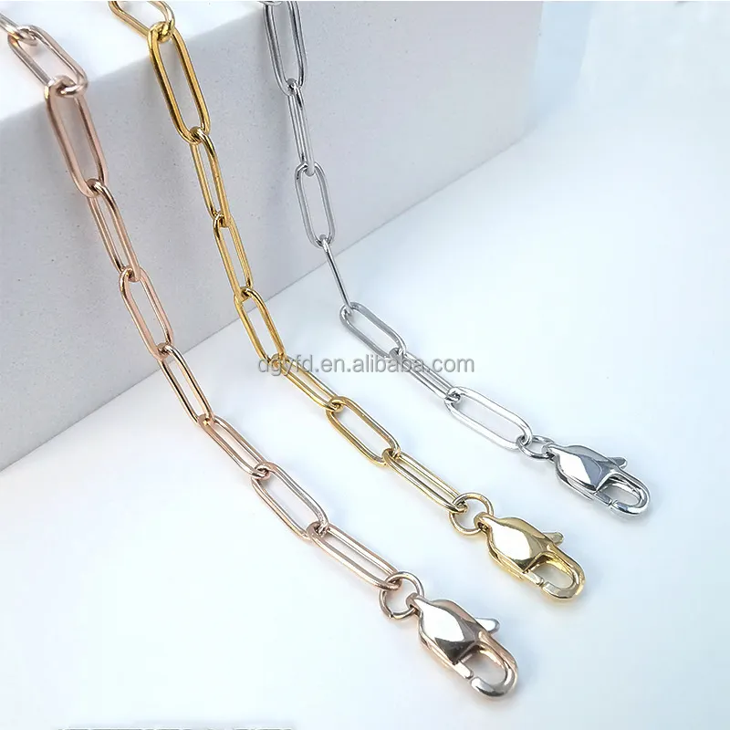 Custom Your Brand 18K Gold Stainless Steel Bold Link Chain Choker Necklace