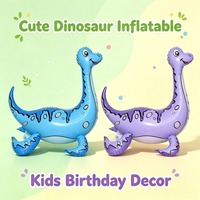 Nouveaux Ballons en Aluminium 4D Plesiosaurus Gonflables Thème Forêt Dinosaure pour Décoration de Fête d'Anniversaire Enfants Intérieur Extérieur