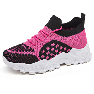 Chaussures de course rehaussantes pour femmes, automne, à lacets, polyvalentes, confortables, semelle souple, maille respirante, design tissé, épaisses - Product Image 6