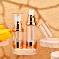 Flacons pompe sans air en plastique de luxe 15ML 30ML 50ML vides, personnalisables pour cosmétiques, soins de la peau, sérum visage et yeux, lotion