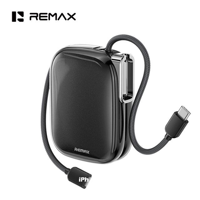 REMAX FP-38 10000mAh Power Bank 22.5W Super Fast Charging Built-in Dual Cables Mini Portable Charger with Digital Display