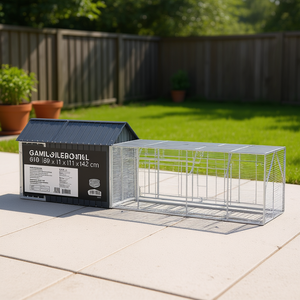 Cage à oiseaux en acier galvanisé 619 x 111 x 142 cm, cage extérieure durable pour animaux de compagnie - Product Image 2