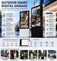 Pantalla Digital Exterior Personalizada de 65 Pulgadas, IP65 Impermeable, Pantalla LCD Publicitaria con Pantalla Táctil Opcional, Tótem Independiente