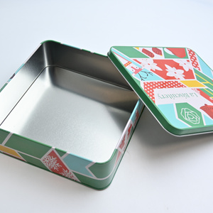 Custom Printed Glossy Square Christmas Tinplate Box Food Grade <b>Storage</b> for Holiday Biscuit Cookie & Candy Gift Packaging - Product Image 5