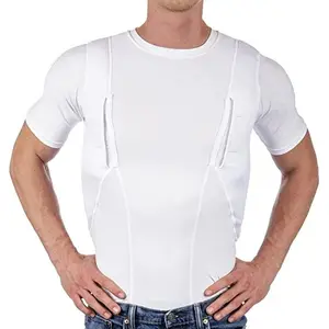 Übergröße Herren-T-Shirts Shirt Rundhalsausschnitt Oberteil Polyester-T-Shirt Taschenunterhemd Herren Mannschaft sicheres taktisches T-Shirt