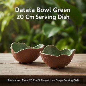 Ciotola Verde Daterra 20 Cm 60 Cl, Piatto di Servizio in Ceramica a Forma di Foglia - Product Image 2