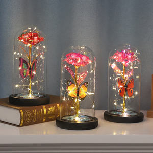 OEM ODM Mini fleur de rose dans un dôme en verre avec base Oui - Product Image 1