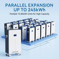 Batterie LiFePO4 15,36 kWh 51,2 V 300 Ah pour stockage solaire hybride, 6000+ cycles, Grade A, pour système de stockage d'énergie domestique