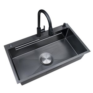 Évier de cuisine en acier inoxydable nano, motif nid d'abeille, grand bac unique épaissi pour le lavage de la vaisselle - Product Image 3