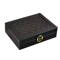 Usine En Gros De Luxe Faux Cuir Boîte À Bijoux Moderne Rectangle De Stockage Anneau Cas Boîte-Cadeau À La Main En Cuir PU Geschenkbox