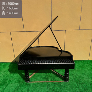 Sculpture de piano en acier inoxydable, montage au sol, forme irrégulière, décoration de mariage - Product Image 5