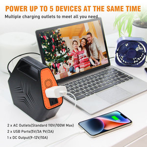 Station d'alimentation portable à énergie <span class=keywords><strong>solaire</strong></span> 146Wh/39600mAh avec onduleur AC (110V/100W) <span class=keywords><strong>pour</strong></span> smartphone, iPad, tablette, ordinateur portable, ventilateur, mini-réfrigérateur - Product Image 3
