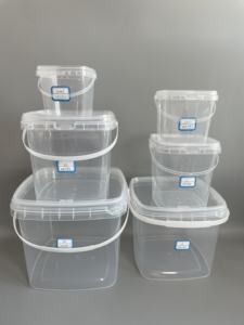 300ml/500ml/750ml/1L/1.2L/1.5L/2L/ 2.5L/3L/4L/5L nhà máy trực tiếp giá công suất nhỏ Vòng nhựa vuông xô/<span class=keywords><strong>Jar</strong></span> với nắp - Product Image 3