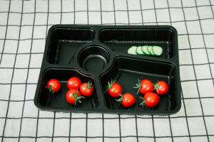 3 4 5 6 scomparti BPA Free 1000ml congelatore microonde scatole per il pranzo usa e getta Bento box plastica pp to go box vassoi per pasti neri - Product Image 4