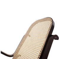 Chaise à bascule automatique en bois massif, fauteuil à bascule, avec siège en rotin, pour télévision