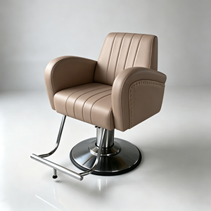 Fauteuil de Barbier en Cuir Synthétique Vert, Chaise de Salon Hydraulique Pivotante à 360 Degrés et Inclinable pour Salon de Coiffure - Product Image 3