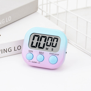Cross Border Dopamine Gradient <b>Timer</b> Lcd Display 60 Min Countdown Kitchen Study Reminder Alarm Clock Easy Operation Square Shape - Product Image 3
