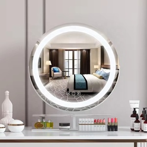 Miroir de salle de bain intelligent LED circulaire Bluetooth anti-buée personnalisé pour salon, hôtel, appartement - Product Image 1