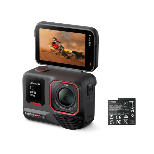 Insta360 ACE PRO 2 Ai-Powered 8K HDR Full View Sports Action Camera Waterproof Vlog Video Recorder with Third-person Shots