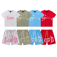 Fabricant de vêtements de ville Ensembles pour hommes en coton Boxy imprimé bouffant 3D personnalisé recadrée surdimensionnée Ensemble deux pièces Ensemble short et t-shirt