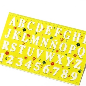 Papelería de Alta Calidad, Regla de Plástico Transparente de 22 cm y 2 Colores con Plantillas de Letras del Alfabeto, Regla de Medición para Estudiantes - Product Image 6