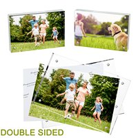 Cadres photo en acrylique magnétiques avec logo de taille personnalisée en usine Vente en gros Cadre photo en bloc d'acrylique transparent avec aimant