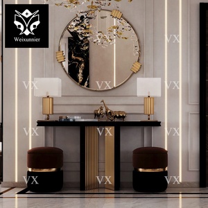 Console da tavolo in argento di lusso moderno <span class=keywords><strong>controsoffitto</strong></span> in marmo spesso per casa Hotel <span class=keywords><strong>soggiorno</strong></span> decorativo <span class=keywords><strong>ingresso</strong></span> di qualità mobili per la casa - Product Image 1