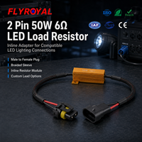Adaptateur d'éclairage à 2 broches 50W 6Ω avec résistance de charge anti-étincellement, gaine tressée, connecteur mâle-femelle, faisceau de câblage pour décodeur LED