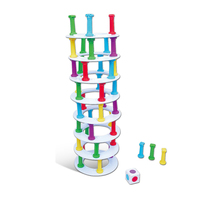 Jeu de société pour enfants, tour de pingouins en plastique à empiler, jouet éducatif d'équilibre, défi de bureau pour la vente en gros